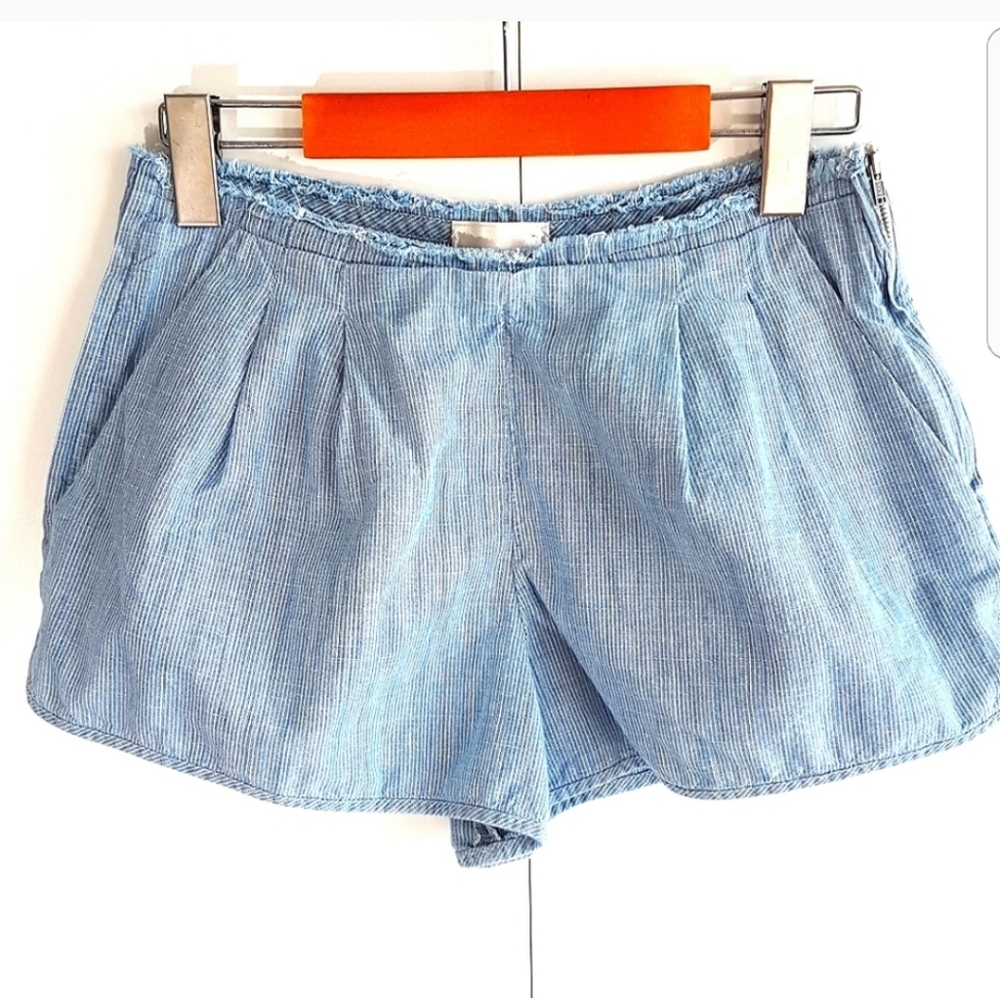 WILFRED LE FOU Striped Raw Hem Pegged Shorts Size 0
